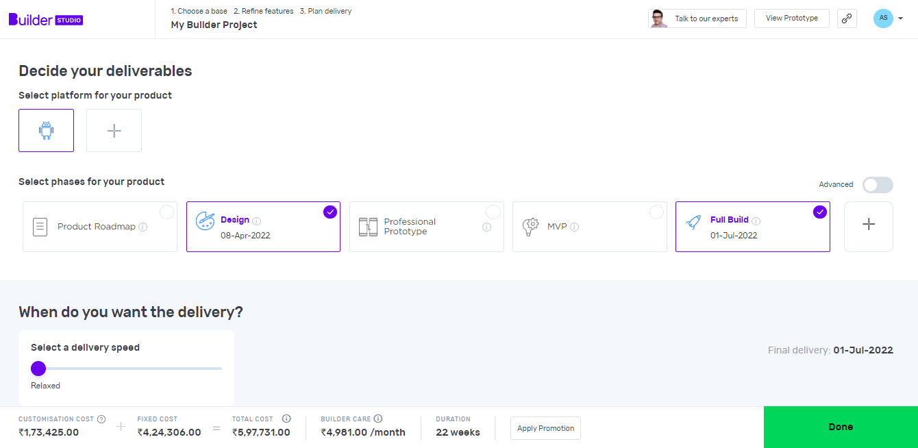 screenshot of Builder Studio